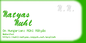 matyas muhl business card