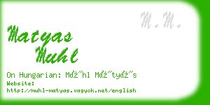 matyas muhl business card